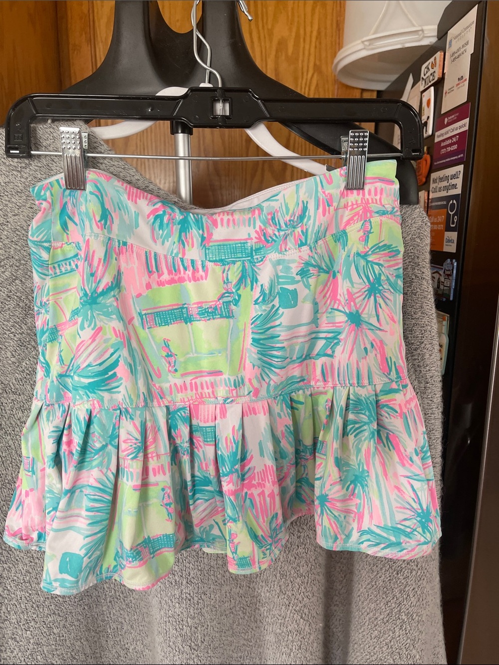 Lilly Pulitzer Floral Luxletic Skort Small Palm Pink Blue Green